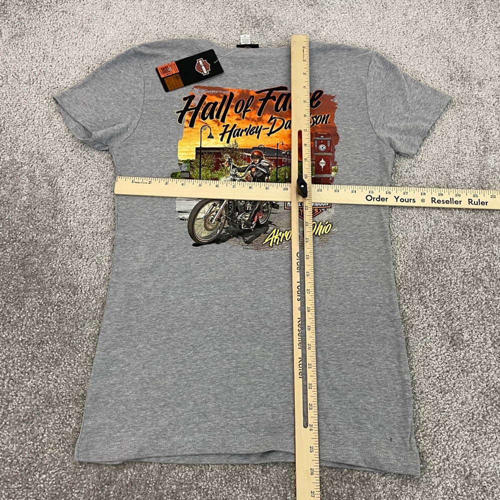 Harley Davidson T Shirt Womens Medium Biker V Neck Graphic Ohio - Picture 7 of 8
